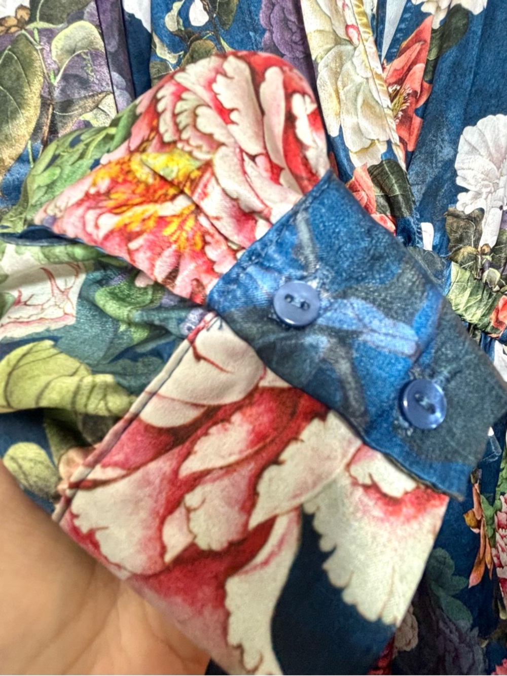 Zara Teal Floral Satin Romper - Picture 10 of 13